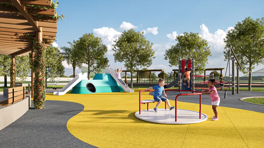 Perspectiva de playground acessível do Villagio Siena